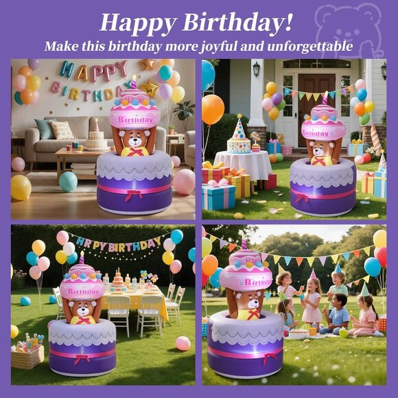 ⚡6FT Christmas Inflatables Lifting Bear LED Light Yard Outdoor Decorations - Picture 7 of 7